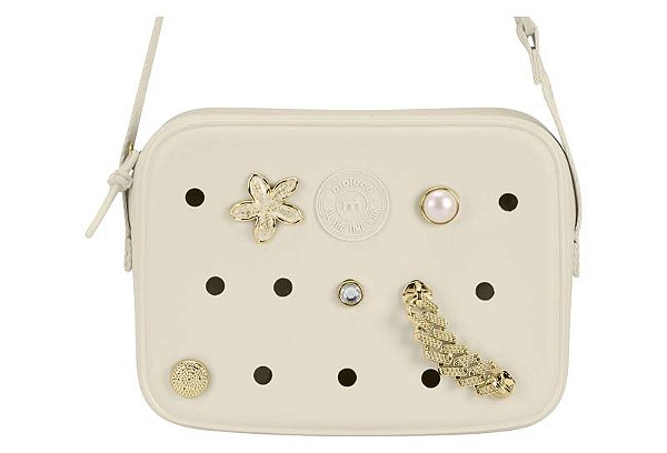 Bolsa Feminina Moleca Tiracolo Com Enfeites Personalizados E Desing Moderno Branco Off