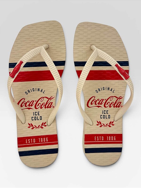 Chinelo Coca-Cola Shoes Ice Cold Estampado Off White/Off White #1