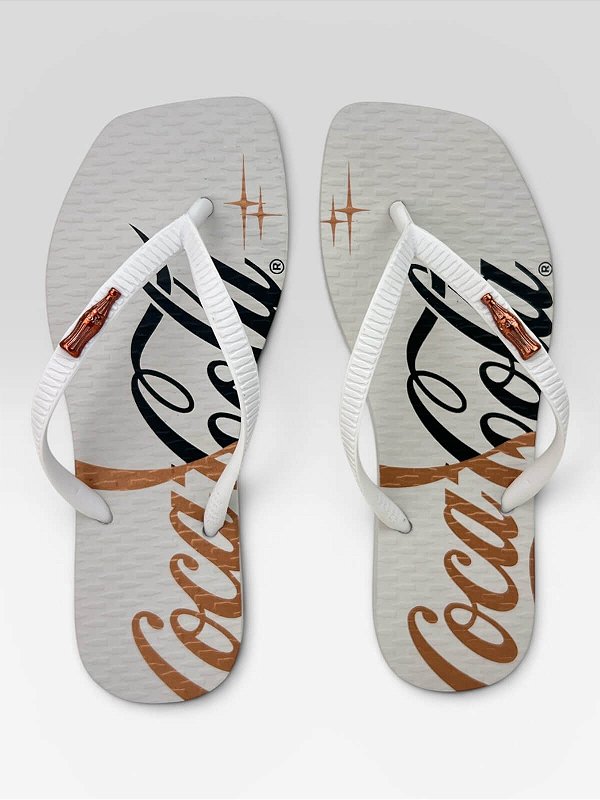 Chinelo Coca-Cola Casual Estampado Branco/Branco #1