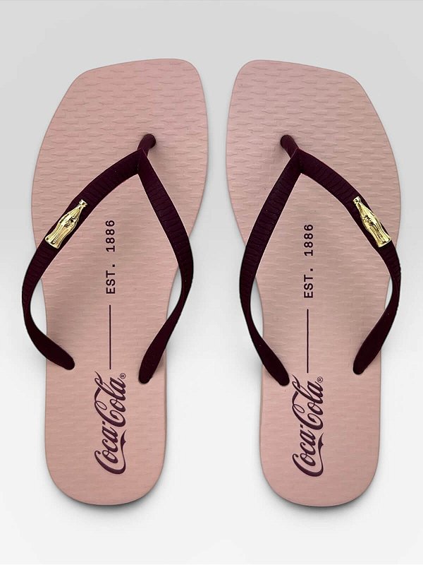 Chinelo Coca-Cola Com Detalhe Metalizado Rose Claro/Rose Claro #1