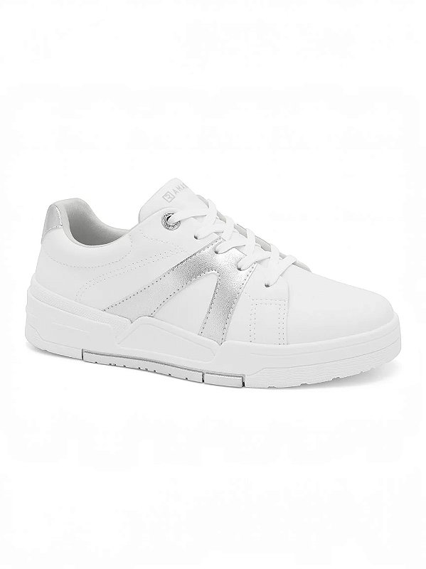 Tênis Ramarim Casual  Com Detalhes Metalizados E Solado Plataforma Plus/Coconut