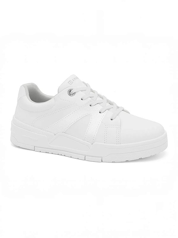 Tênis Ramarim Casual  Com Detalhes Metalizados E Solado Plataforma Branco