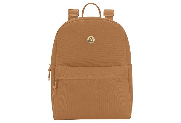 Mochila Feminina Moleca Casual Com Compartimento Frontal Camel