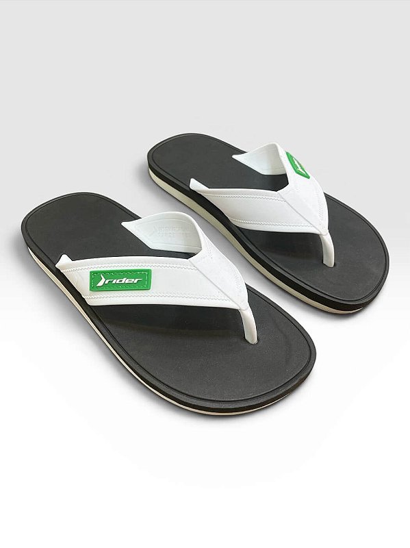 Chinelo Masculino Rider Confort Plus Branco/Preto #1