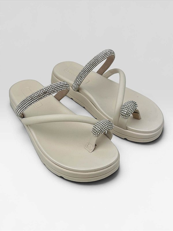 Papete Com Aplicações Em Strass  Cristal/Branco