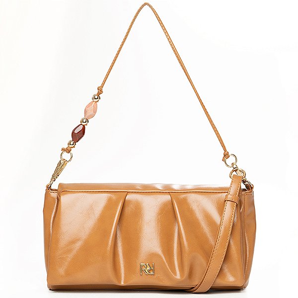Bolsa Feminina Rafitthy De Ombro E Transversal Com Alça Decorativa Caramelo