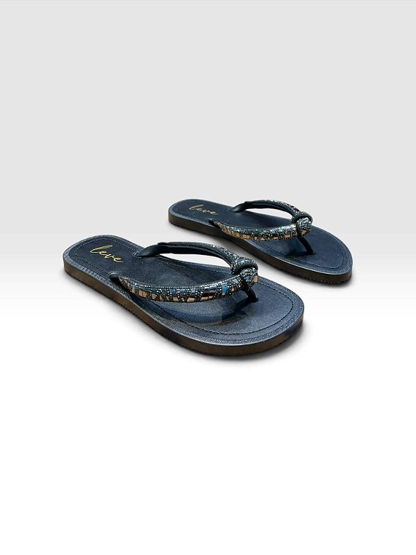 Chinelo Feminino Com Detalhes Em Strass Preto/Mt34