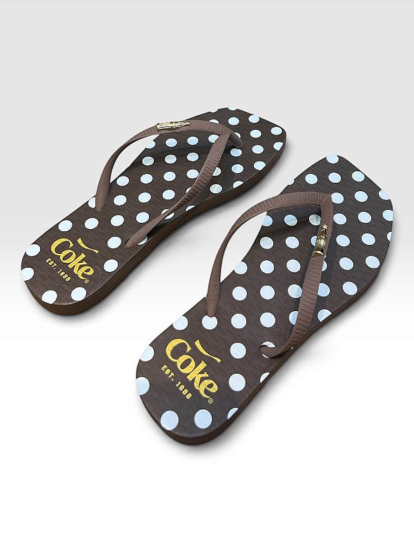 Chinelo Poá Marrom/Marrom