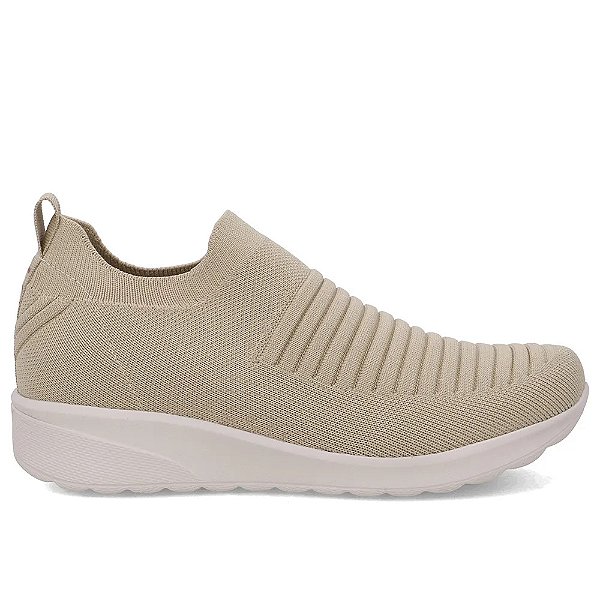 Tênis Feminino Usaflex Casual Slip On Com Solado Esportivo E Confortável Vanilla