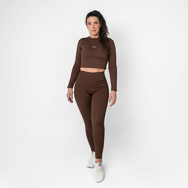 LEGGING POWER FLEX LISO MARROM