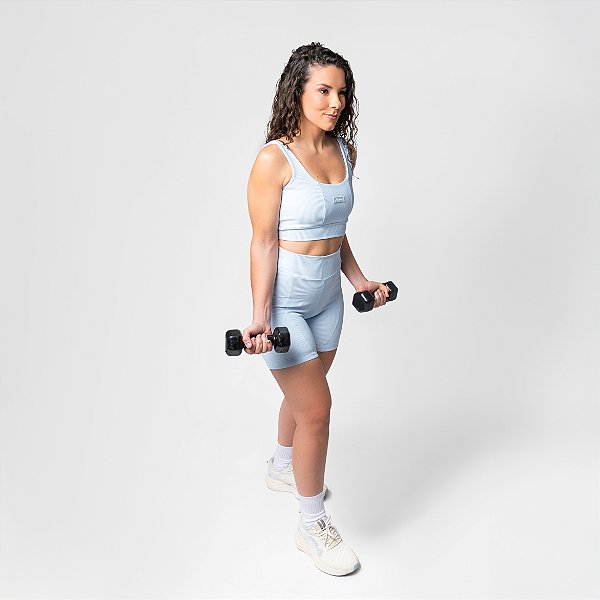 TOP POWER FIT CANELADO AZUL MILK