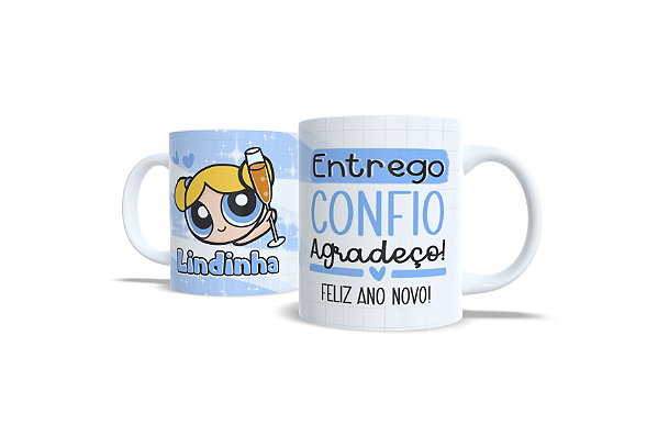 Caneca Branca Lindinha Ano Novo 325ml