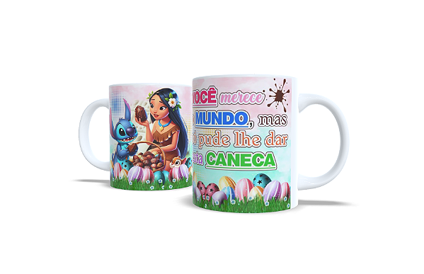 Caneca Branca Páscoa Personalizada 325ml