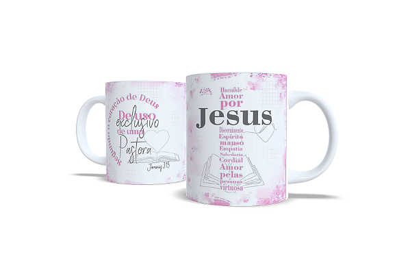 Caneca Branca - Pastora Tema Religioso 325ml