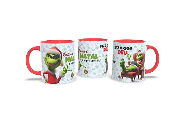 Caneca O Grinch Vermelha 325ml Personalizada