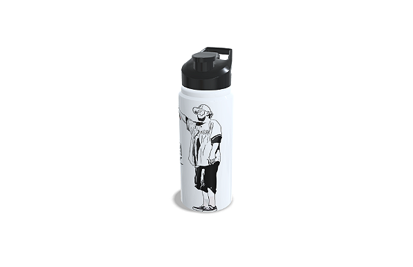 Squeeze inox Branco com Tampa Preta - 750 ml