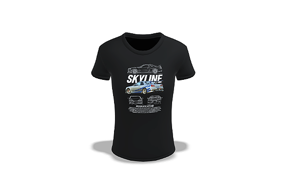 Camiseta Preta Skyline Casual