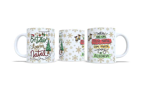 Caneca Branca Natal 325ml