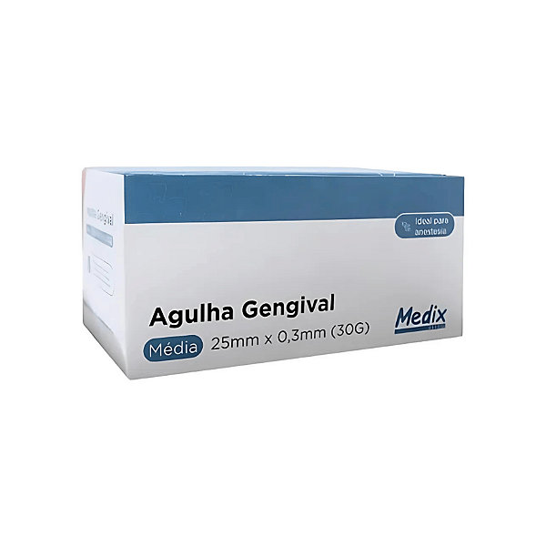 AGULHA GENGIVAL 25MM x 0.3MM (30G CURTA) C/100UN - MEDIX