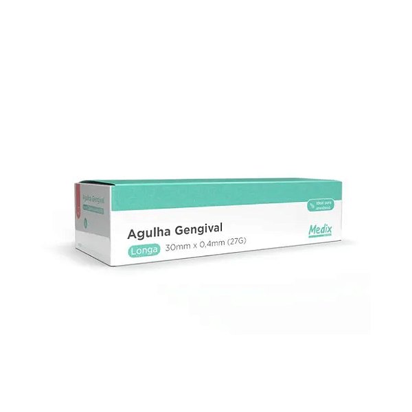 AGULHA GENGIVAL 30MM x 0.3MM 30G LONGA C/100UN  - MEDIX