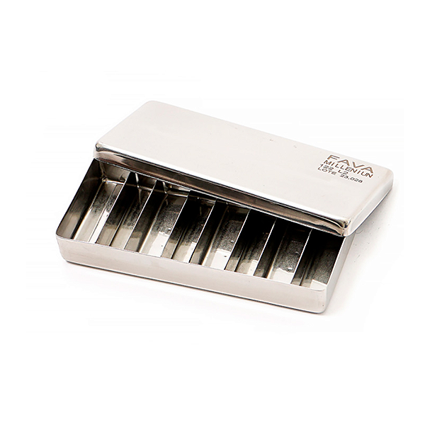 Estojo Perfurado Inox Endo 12x05x02cm com 8 Divisorias - Fava Millenium