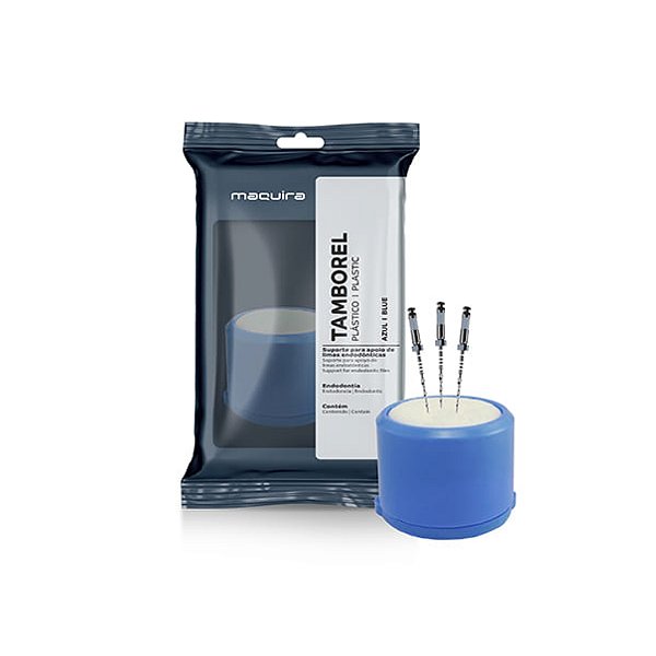 Tamborel de Plastico Autoclavavel Azul Maquira