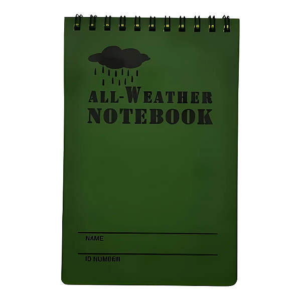 Caderno De Notas Bloco De Notas Impermeável Tático Cor Verde-musgo