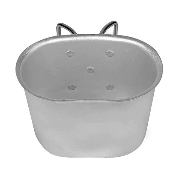 Caneca De Alumínio Para Cantil Militar Tático Com Alças Cor Prateado 500ml