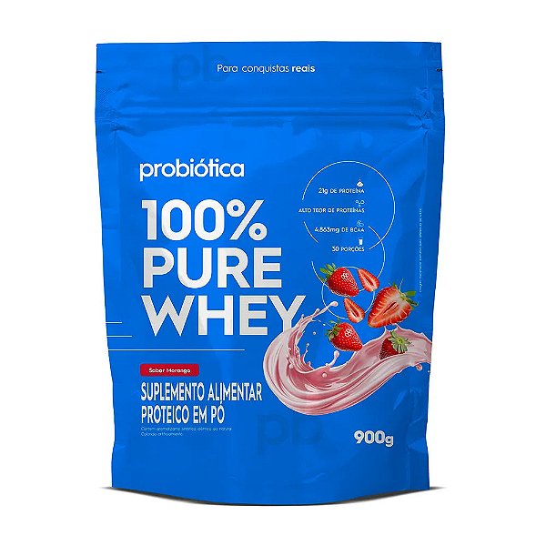 100% WHEY PROBIOTICA MORANGO