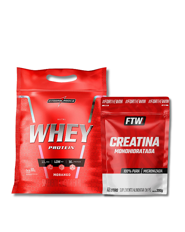 KIT INTEGRALMEDICA NUTRI WHEY 900G + CREATINA FTW 300G
