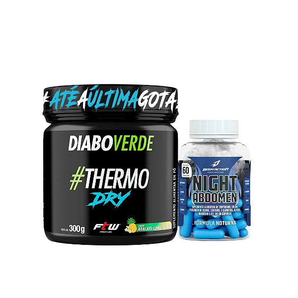 KIT EMAGRECEDOR (sem cafeina) Termo dry 300g + Night Abdomen 60 cápsulas