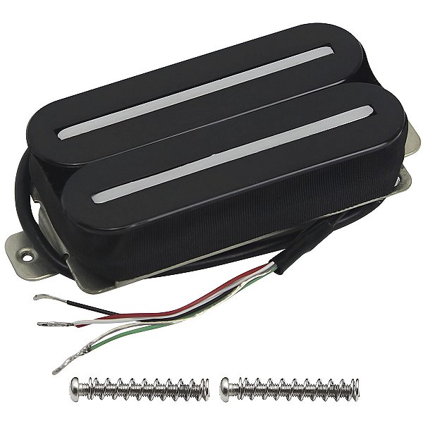 Captador Fleor Humbucker Cerâmico Dual Rails Preto Ponte