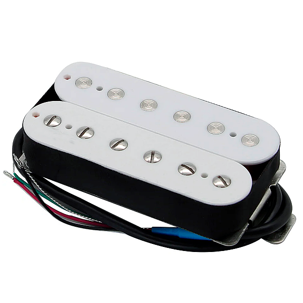 Captador Fleor Humbucker High Gain Alnico 5 Branco Ponte