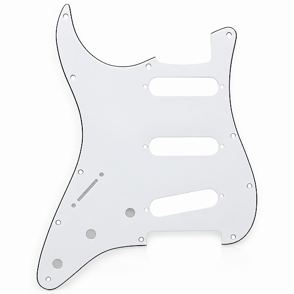Escudo Thida Branco Stratocaster Canhota 3 Camadas