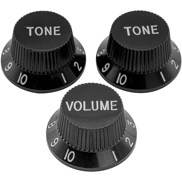 Knob Thida Preto e Branco Volume Tone Tone Stratocaster