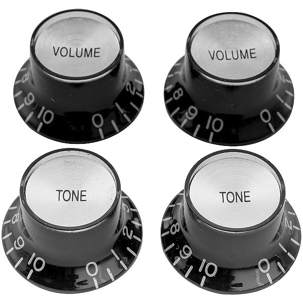 Knob RPC Preto e Branco Top Hat Volume Tone