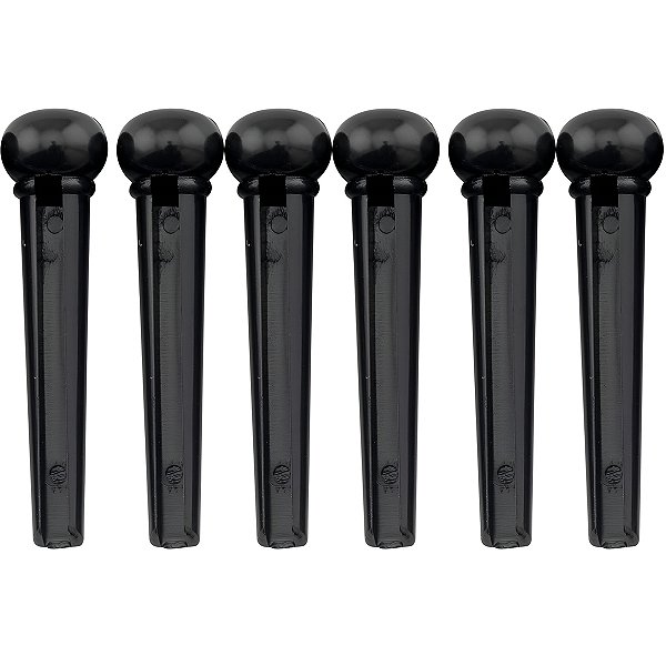 Kit 06 Pinos Thida Plástico Violão Aço Preto