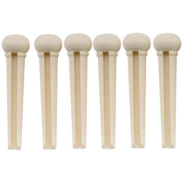 Kit 06 Pinos Thida Plástico Violão Aço Creme