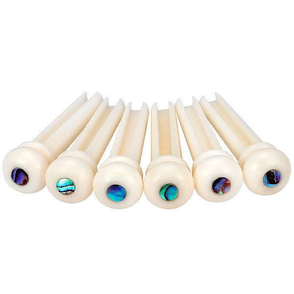 Kit 06 Pinos Thida Plástico Violão Aço Creme Abalone