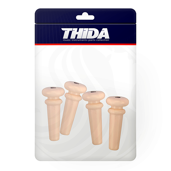 Kit 04 Pinos Thida Plástico Baixolão Marfim