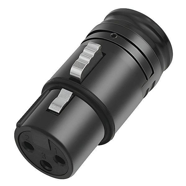 Plug Theodor XLR Fêmea Low Profile Metal Preto