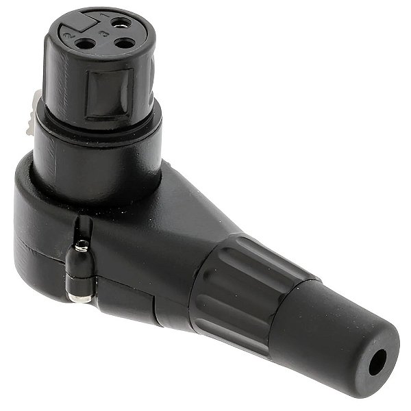 XLR Theodor Fêmea 90º Graus Metal Preto