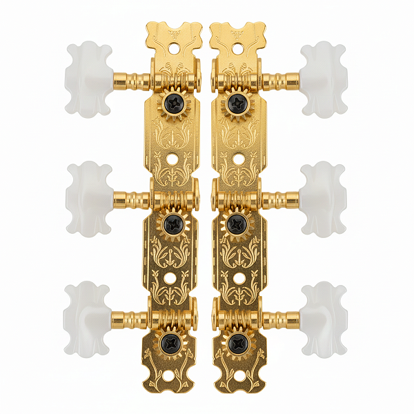 Jogo De Tarraxas RPC Dourada Violão Nylon Pino Grosso