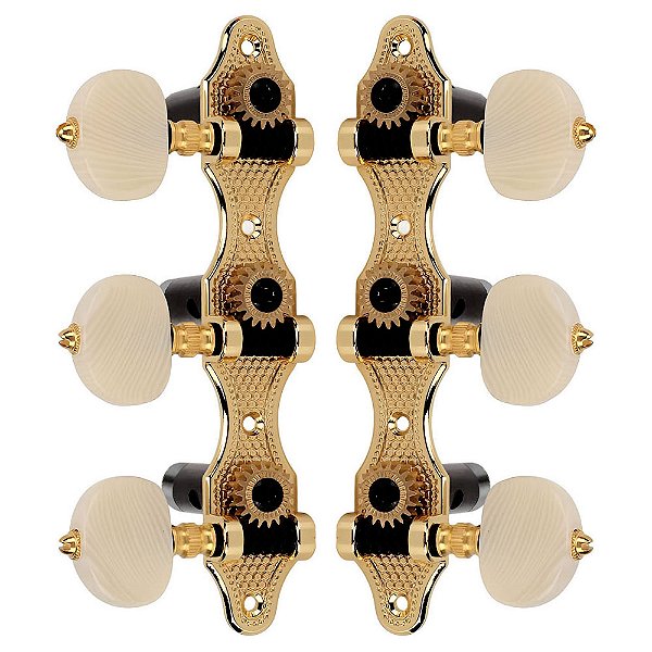 Tarraxas Pino Grosso Thida 18:1 Rolamentada Violão Nylon Dourada