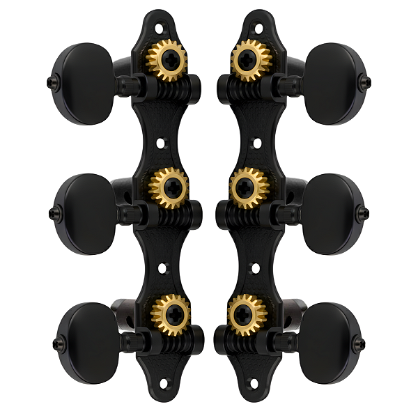 Tarraxas Pino Grosso Thida 18:1 Rolamentada Violão Nylon Preta