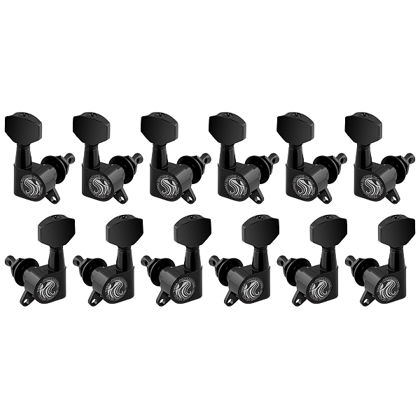 Tarraxas Blindadas Pretas Thida Para Violão 12 Cordas