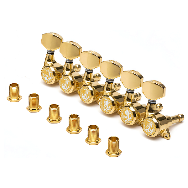 Tarraxa Douradas Com Trava Thida Para Guitarra Em Linha 6R