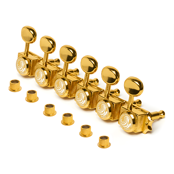 Tarraxas Douradas Com Trava Thida Padrão Vintage Guitarra 6R