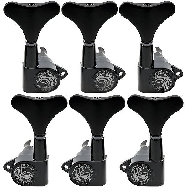 Jogo de Tarraxa Preta Baixo Blindada Thida 6 Cordas 3x3