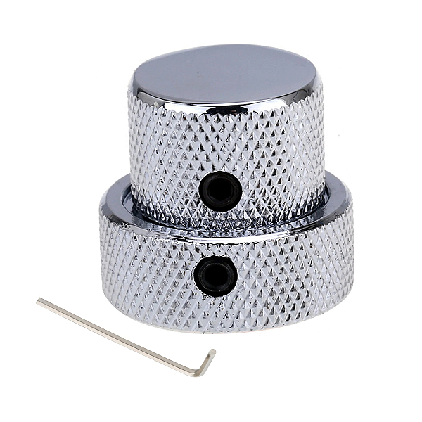 Knob Duplo Cromado para Potenciômetro Concêntrico Jazz Bass Estilo 62s
